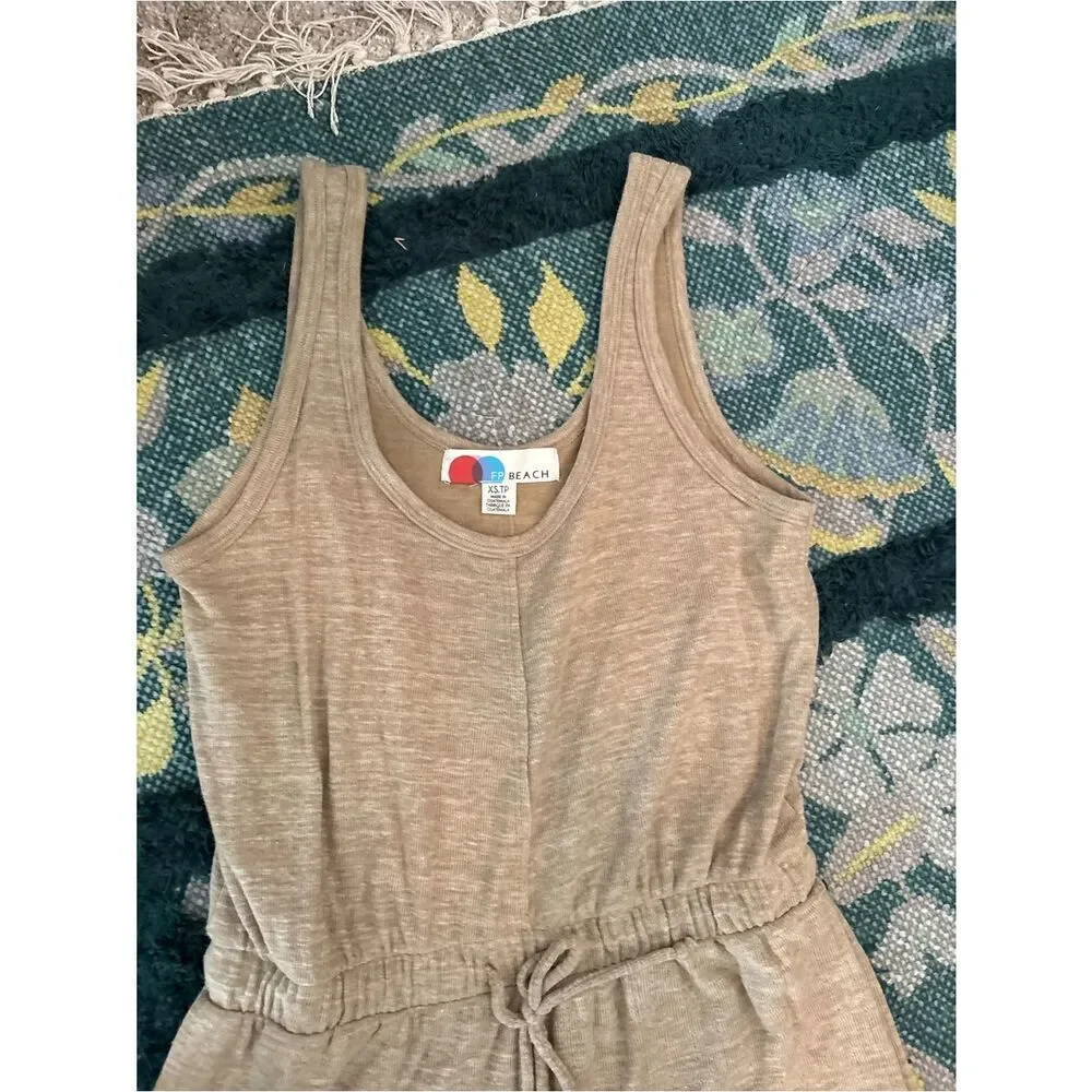Free People FP Beach Bicoastal Romper Jumpsuit Tan XS